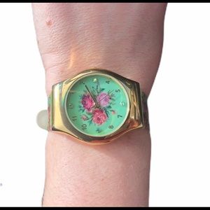 Michal Negrin rose gold floral watch